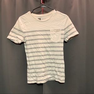 Men’s XS White Gray Stripe Shirt w/ Pocket